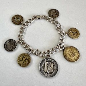 Metropolitan Museum Of Art New York NYC Subway Token Bracelet Silver